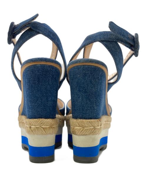 PRADA（プラダ）PRADA (プラダ) デニムストラップサンダル / エスパドリーユ ブルー サイズ:36 1/2の古着・服飾アイテム