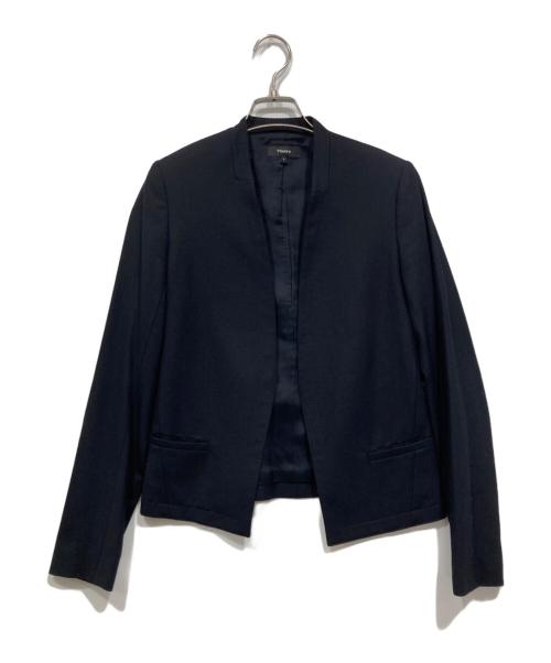 theory（セオリー）theory (セオリー) ノーカラージャケット ネイビーの古着・服飾アイテム
