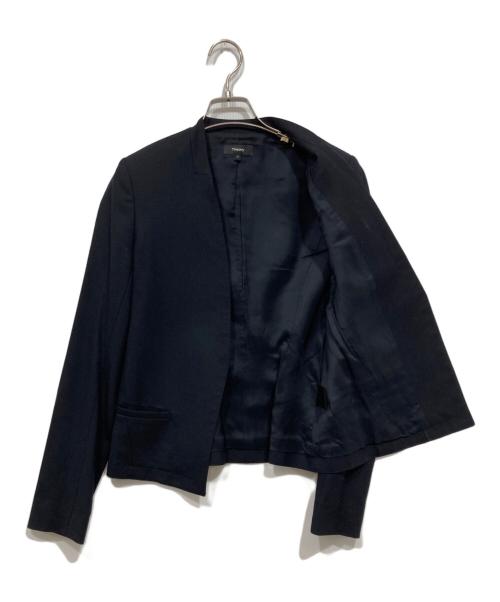 theory（セオリー）theory (セオリー) ノーカラージャケット ネイビーの古着・服飾アイテム