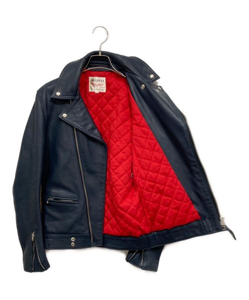 AVIAKIT（エイヴィアキット）AVIAKIT (エイヴィアキット) 441T タイトフィットロング丈 サイクロン / Lewis Leathers　ルイスレザーズ ネイビー サイズ:36の古着・服飾アイテム