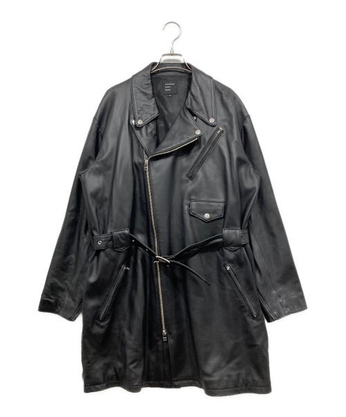 International Gallery BEAMS（インターナショナルギャラリービームス)）International Gallery BEAMS (インターナショナルギャラリービームス)) レザーライダースコート ブラック サイズ:Mの古着・服飾アイテム