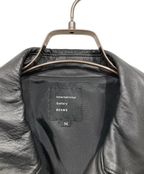 International Gallery BEAMS（インターナショナルギャラリービームス)）International Gallery BEAMS (インターナショナルギャラリービームス)) レザーライダースコート ブラック サイズ:Mの古着・服飾アイテム
