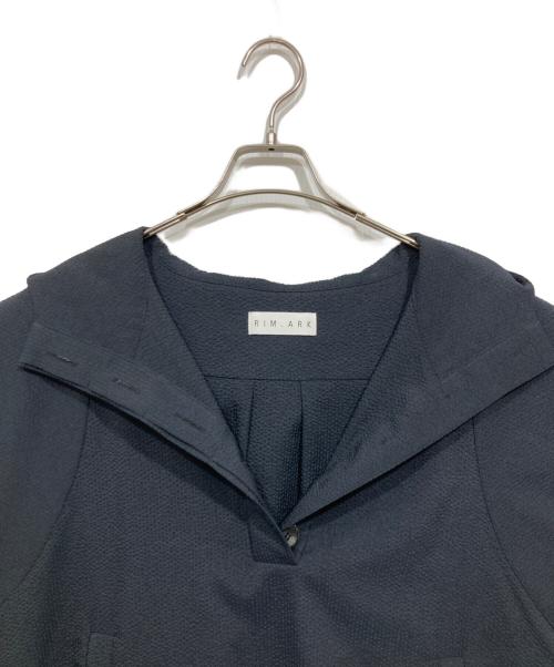 RIM.ARK（リムアーク）RIM.ARK (リムアーク) シアサッカープルオーバーワピース / Comfy hood OP ネイビー サイズ:Ｓの古着・服飾アイテム