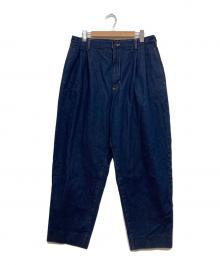 KUON（クオン）の古着「タックデニムパンツ」｜インディゴ