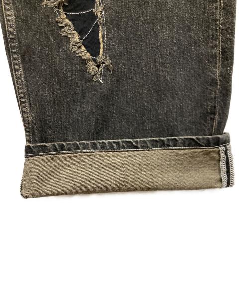 ENCOMING（インカミング）ENCOMING (インカミング) クラッシュリペアデニムパンツ /  SLASHED DENIM TROUSER グレー サイズ:W32（81.0cm）の古着・服飾アイテム