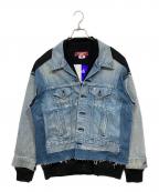 JUNYA WATANABE MAN×LEVI'Sジュンヤワタナベマン×リーバイス）の古着「Wネームデニムジャケット」｜ブラック×ブルー