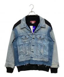 JUNYA WATANABE MAN×LEVI'S（ジュンヤワタナベマン×リーバイス）の古着「Wネームデニムジャケット」｜ブラック×ブルー
