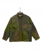 KUONクオン）の古着「パッチワークジャケット / Tonal Patchwork Jacket」｜グリーン