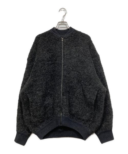 23区（ニジュウサンク）23区 (ニジュウサンク) ウールアルパカニットジャケット グレー サイズ:Mの古着・服飾アイテム