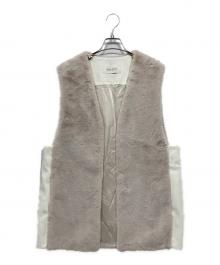 ESLOW（エスロー）の古着「フェイクファーベスト」｜ベージュ