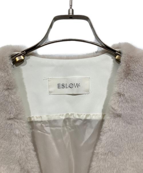 ESLOW（エスロー）ESLOW (エスロー) フェイクファーベスト ベージュ サイズ:Freeの古着・服飾アイテム
