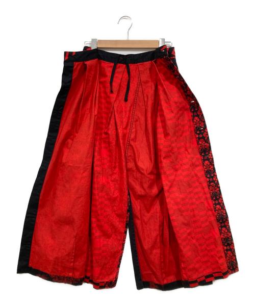 FWk Engineered Garments（エフダブリューケーエンジニアードガーメンツ）FWk Engineered Garments (エフダブリューケーエンジニアードガーメンツ) 総柄スカート レッド×ブラック サイズ:Sの古着・服飾アイテム