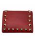 VALENTINO GARAVANI (ヴァレンティノ・ガラヴァーニ) スタッズ2つ折り財布 レッド：8000円
