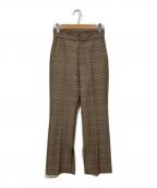Uhrウーア）の古着「スリットパンツ / Plaid Pants」｜ブラウン