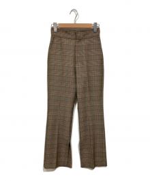 Uhr（ウーア）の古着「スリットパンツ / Plaid Pants」｜ブラウン