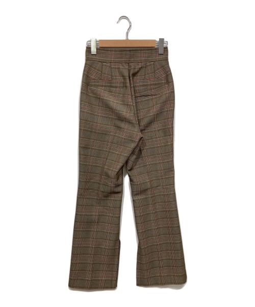 Uhr（ウーア）Uhr (ウーア) スリットパンツ / Plaid Pants ブラウン サイズ:36の古着・服飾アイテム