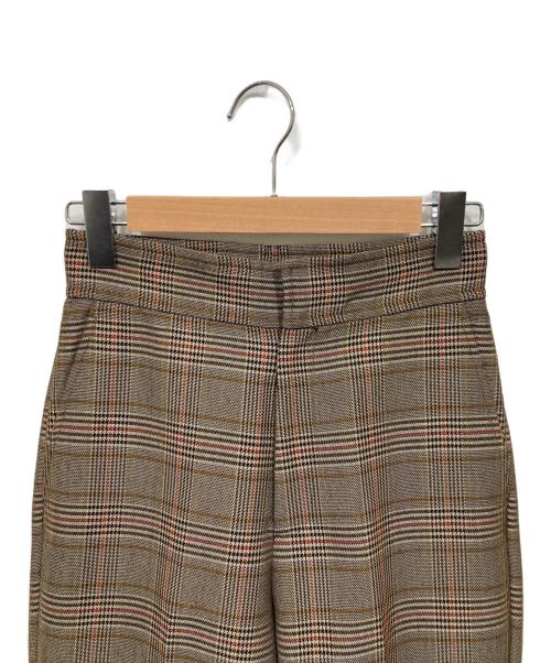 Uhr（ウーア）Uhr (ウーア) スリットパンツ / Plaid Pants ブラウン サイズ:36の古着・服飾アイテム