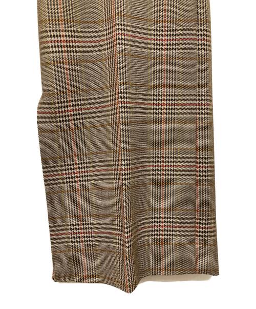 Uhr（ウーア）Uhr (ウーア) スリットパンツ / Plaid Pants ブラウン サイズ:36の古着・服飾アイテム
