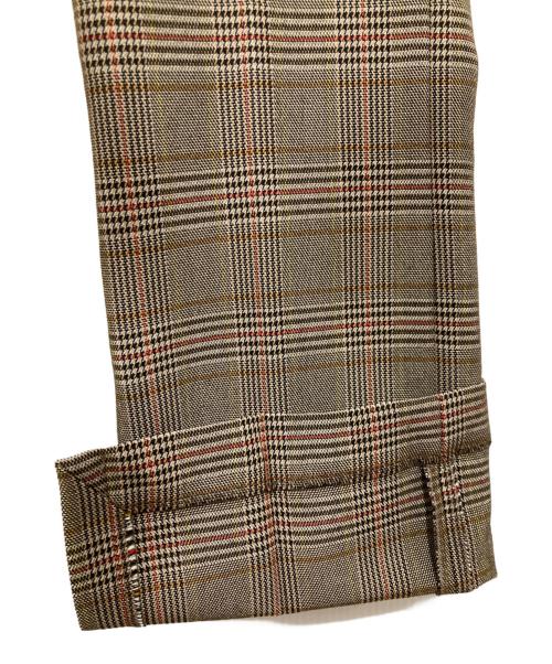 Uhr（ウーア）Uhr (ウーア) スリットパンツ / Plaid Pants ブラウン サイズ:36の古着・服飾アイテム