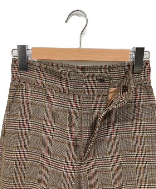 Uhr（ウーア）Uhr (ウーア) スリットパンツ / Plaid Pants ブラウン サイズ:36の古着・服飾アイテム