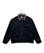 OPENING actオープニングアクト）の古着「ベロアデニムワークジップ裏ボアジャケット」｜ネイビー