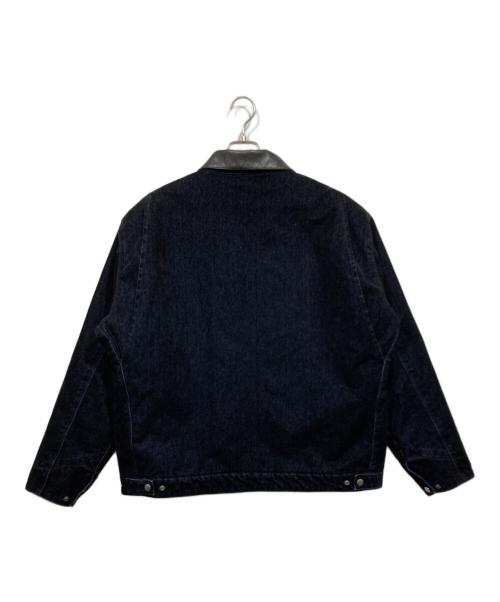 OPENING act（オープニングアクト）OPENING ACT (オープニングアクト) ベロアデニムワークジップ裏ボアジャケット ネイビー サイズ:Lの古着・服飾アイテム