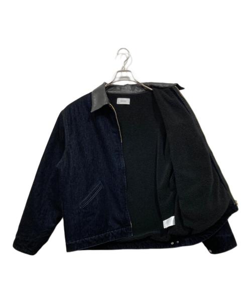 OPENING act（オープニングアクト）OPENING ACT (オープニングアクト) ベロアデニムワークジップ裏ボアジャケット ネイビー サイズ:Lの古着・服飾アイテム