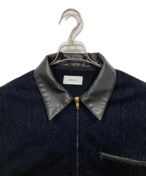 OPENING act（オープニングアクト）OPENING ACT (オープニングアクト) ベロアデニムワークジップ裏ボアジャケット ネイビー サイズ:Lの古着・服飾アイテム