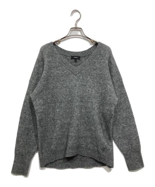 theory（セオリー）theory (セオリー) Vネックニット グレー サイズ:Sの古着・服飾アイテム