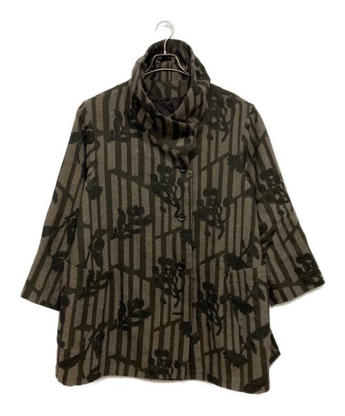 慈雨（ジウ）慈雨 (ジウ) スタンドカラーコート ブラウン サイズ:40の古着・服飾アイテム