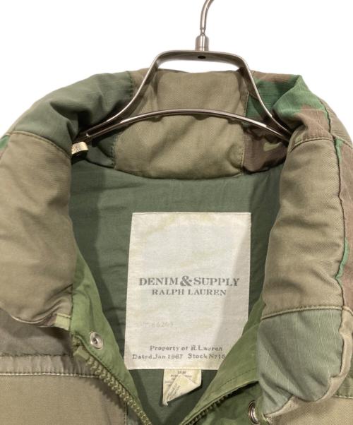 Denim & Supply Ralph Lauren（デニム＆サプライ ラルフローレン）Denim & Supply Ralph Lauren (デニム＆サプライ ラルフローレン) カモフラパチワークダウンベスト オリーブ サイズ:Mの古着・服飾アイテム