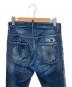 中古・古着 DSQUARED2 (ディースクエアード) ペイントクラッシュデニムパンツ インディゴ サイズ:W42：14000円