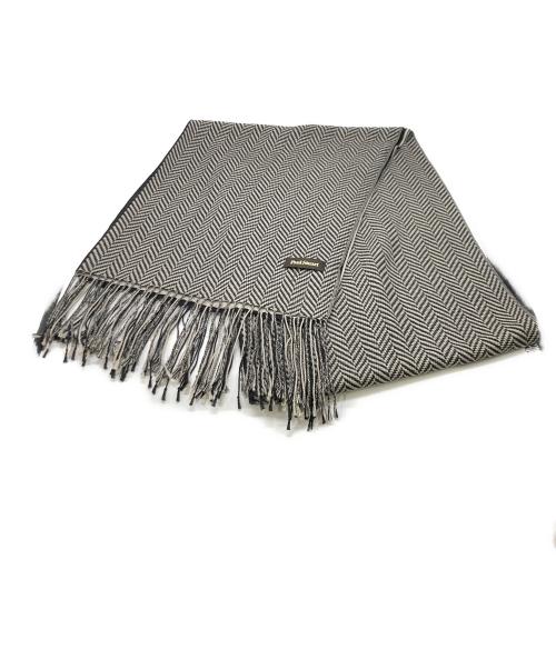 Paul Stuart（ポールスチュアート）Paul Stuart (ポールスチュアート) リバーシブルカシミヤマフラー ブラックの古着・服飾アイテム