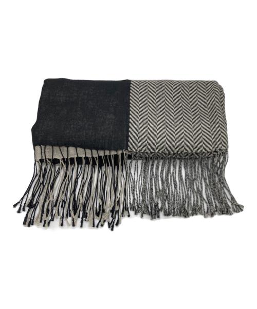 Paul Stuart（ポールスチュアート）Paul Stuart (ポールスチュアート) リバーシブルカシミヤマフラー ブラックの古着・服飾アイテム