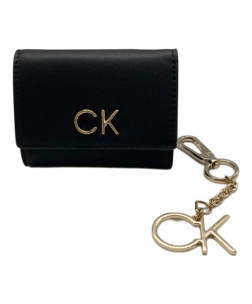 Calvin Klein（カルバンクライン）Calvin Klein (カルバンクライン) 3つ折り財布 / キーリングampトライフォールド ウォレット ブラックの古着・服飾アイテム