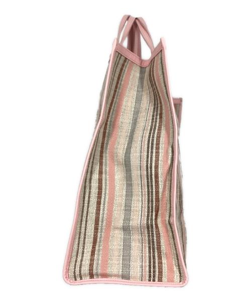 A VACATION（ア ヴァケーション）A VACATION (ア ヴァケーション) TANK マルチストライプ トートバッグ ピンクの古着・服飾アイテム