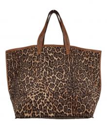 A VACATION（ア ヴァケーション）の古着「レオパード柄ビッグトートバッグ」｜ブラウン