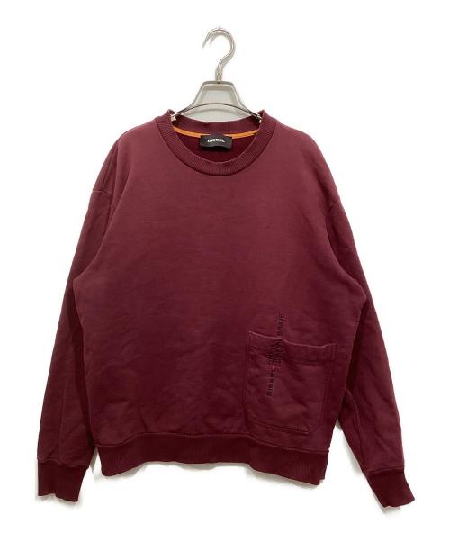 DIESEL（ディーゼル）DIESEL (ディーゼル) ポケット刺繍スウェット ボルドー サイズ:Lの古着・服飾アイテム