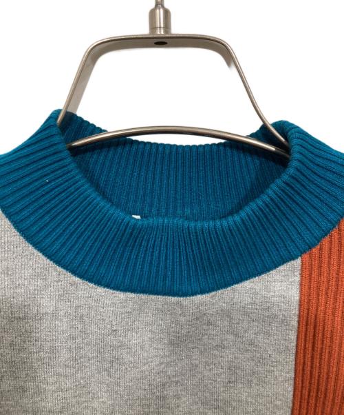 UN3D.（アンスリード）UN3D. (アンスリード) アシメロングニットベスト グレー×オレンジ サイズ:Freeの古着・服飾アイテム