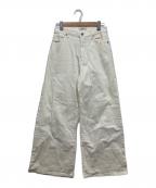 Q.anosキュアノス）の古着「リラックススーパーワイドデニム」｜ホワイト