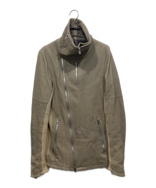 NO ID.（ノーアイディー）NO ID. (ノーアイディー) ラムレザーハイカラーブルゾン ベージュ サイズ:1の古着・服飾アイテム