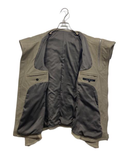 NO ID.（ノーアイディー）NO ID. (ノーアイディー) ラムレザーハイカラーブルゾン ベージュ サイズ:1の古着・服飾アイテム