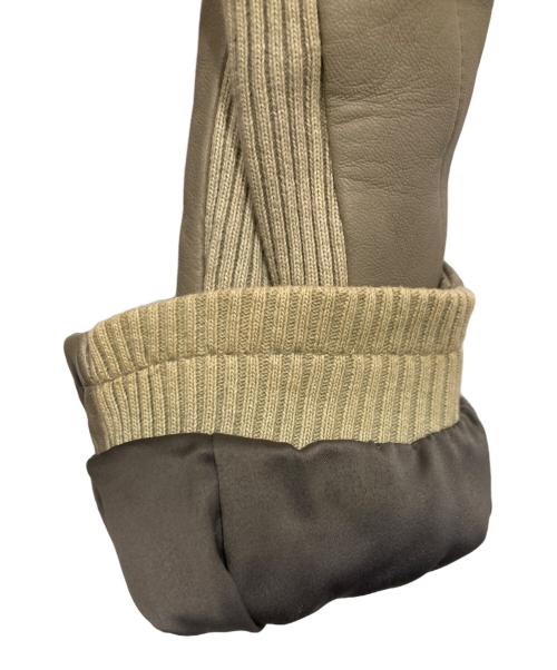 NO ID.（ノーアイディー）NO ID. (ノーアイディー) ラムレザーハイカラーブルゾン ベージュ サイズ:1の古着・服飾アイテム