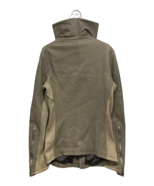 NO ID.（ノーアイディー）NO ID. (ノーアイディー) ラムレザーハイカラーブルゾン ベージュ サイズ:1の古着・服飾アイテム