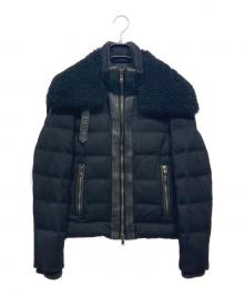 5351 pour les hommes（5351プールオム）の古着「ムートンレザー切替ダウンジャケット」｜ブラック