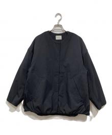 green label relaxing（グリーンレーベルリラクシング）の古着「パフィー ノーカラー ブルゾン」｜ブラック