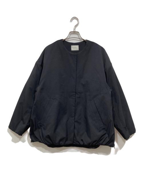 green label relaxing（グリーンレーベルリラクシング）green label relaxing (グリーンレーベルリラクシング) パフィー ノーカラー ブルゾン ブラック サイズ:36の古着・服飾アイテム