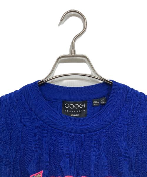 Coogi（クージー）Coogi (クージー) atmos (アトモス) PO CN BLUE BLUE/プルオーバークルーネックニット ブルー サイズ:L 未使用品の古着・服飾アイテム