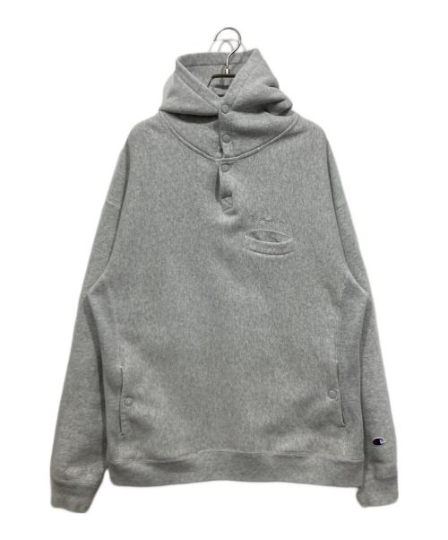 Champion REVERSE WEAVE（チャンピオン リバース ウィーブ）Champion REVERSE WEAVE (チャンピオン リバース ウィーブ) プルオーバーパーカー グレー サイズ:Lの古着・服飾アイテム