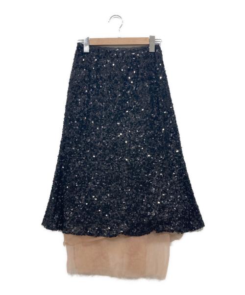 MAISON SPECIAL（メゾンスペシャル）MAISON SPECIAL (メゾンスペシャル) スパンコールスカート ブラック サイズ:Freeの古着・服飾アイテム